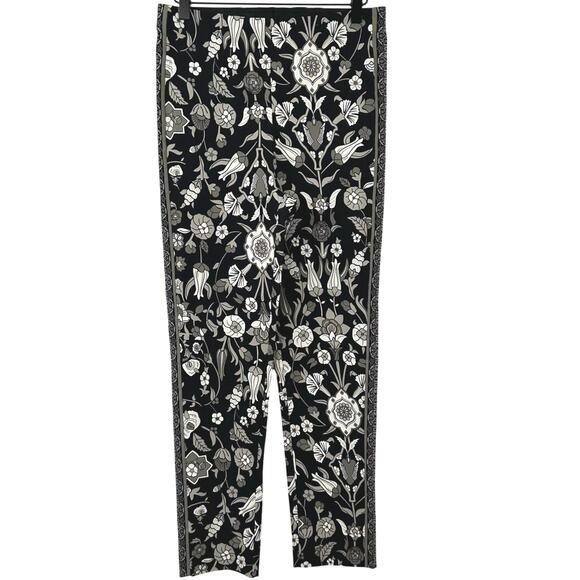 Elie Tahari Women Pull On Stretch Ankle Pants Black Office Holiday Size Medium - Picture 1 of 7
